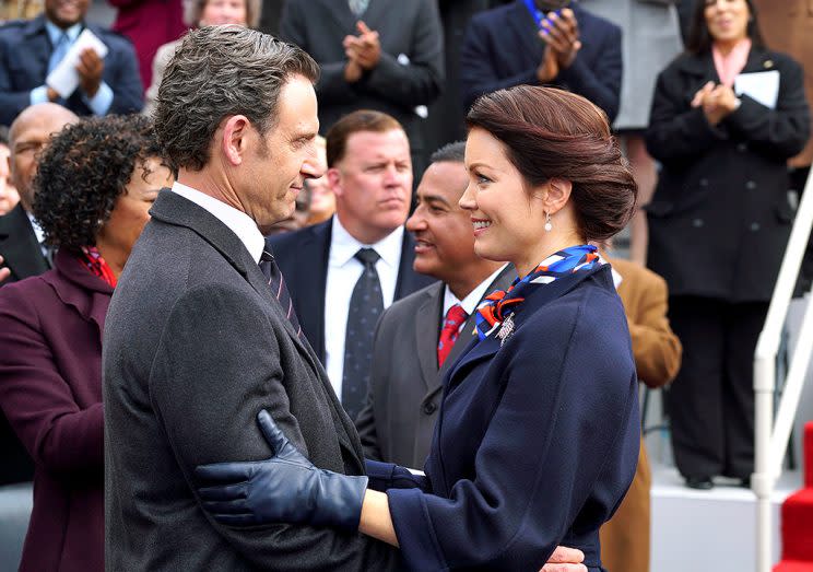 Tony Goldwyn as Fitz Grant and Bellamy Young as Mellie Grant on ABC’s ‘Scandal’ (Photo: Richard Cartwright/ABC)
