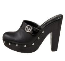 BCBG black leather clog, $54.02.