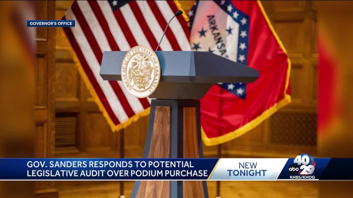 Governor Sarah Huckabee Sanders responds to podium purchase potential audit