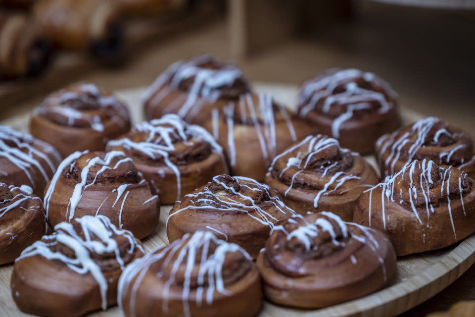 a tray of baked goods