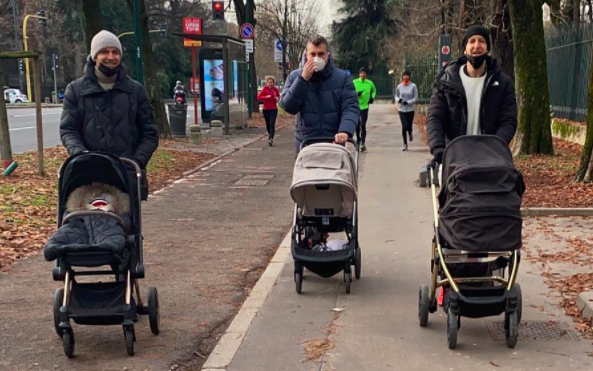 Oddo, Vieri e Ambrosini: tre papà al parco