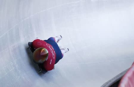 Skeleton – Pyeongchang 2018 Winter Olympics – Men’s Training – Olympic Sliding Centre - Pyeongchang, South Korea – February 13, 2018 - John Daly of the U.S. in action. REUTERS/Edgar Su