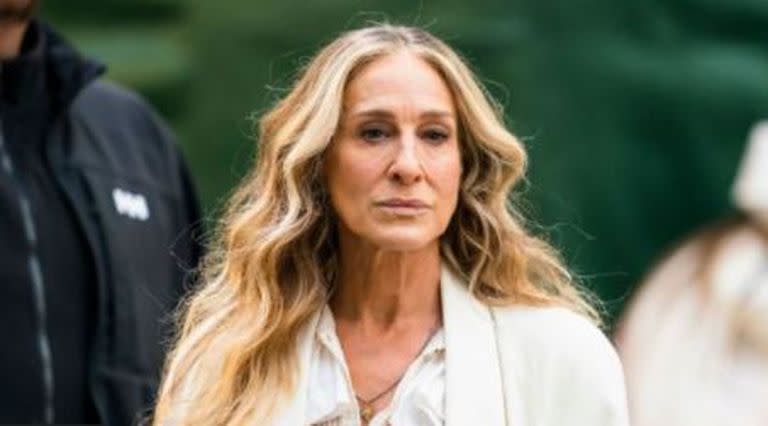 Sarah Jessica Parker en Madison Square Park, Nueva York, mientras graba su nueva serie "And Just Like that...", una secuela de la exitosa "Sex and the City"