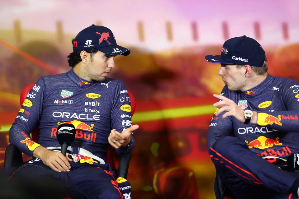 Sergio Perez and Max Verstappen