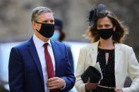 Labour leader Sir Keir Starmer and his wife Victoria leaves after a service to mark the 80th anniversary of the Battle of Britain at Westminster Abbey, London.