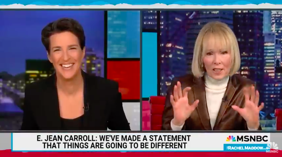 Rachel Maddow and E. Jean Carroll