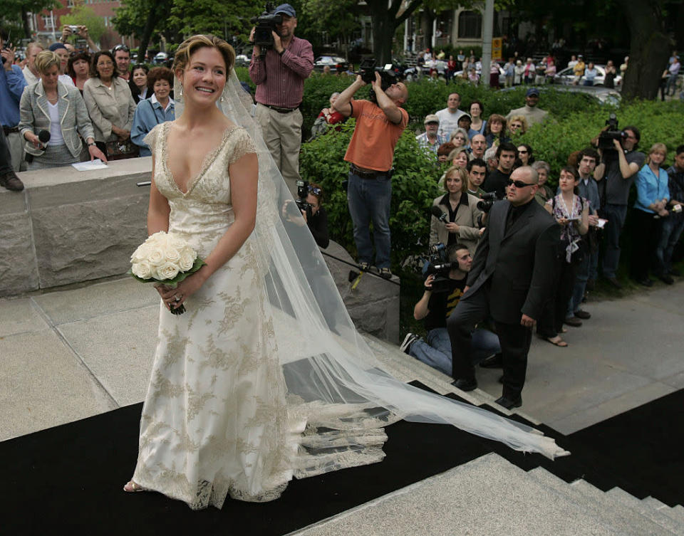Wedding Day! The Canadian version of the royal wedding in 2005 – Sophie was wearing a dress that she helped design. (Bernard Weil/Toronto Star via Getty Images)