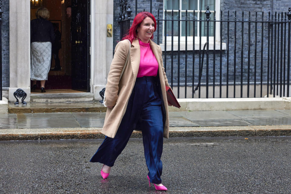 LONDON, ENGLAND - JULY 6: Secretary of State for Transport Louise Haigh leaves Number 10 following the first cabinet meeting since Labour formed a government under Sir Keir Starmer at Downing Street on July 6, 2024 in London, England. (Photo by Alex McBride/Getty Images)