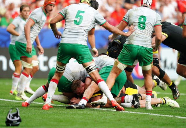 Dewi Lake goes over for Wales' second try