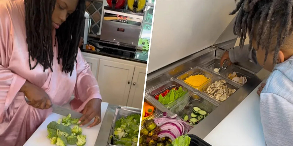 Mom of 9 installs a professional salad bar in her kitchen: 'I am a little extra'