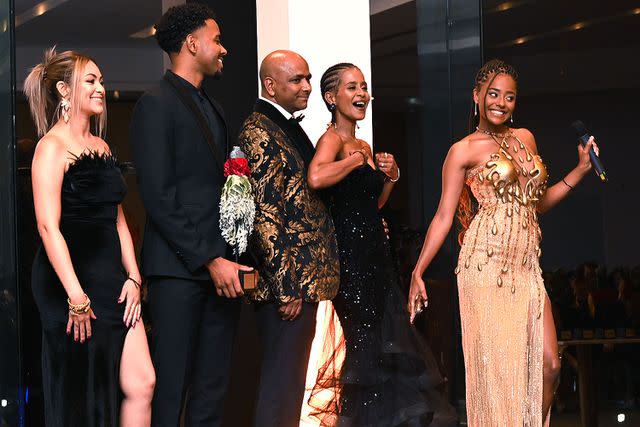 <p>Oupa Bopape/Gallo Images via Getty Images</p> Tyla and her parents at the SA Style Awards at Sandton Hotel in Sandton, South Africa in March 2024.