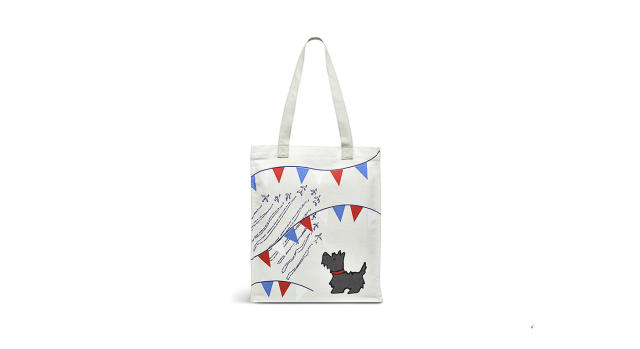 Radley+London+Celebrate+White+Tote+Bright+Red+Canvas+Top+Zip+Handbag for  sale online