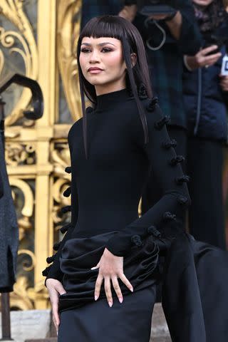 Zendaya Debuts Short Bangs as She Vamps It Up in Dramatic Black Skirt ...