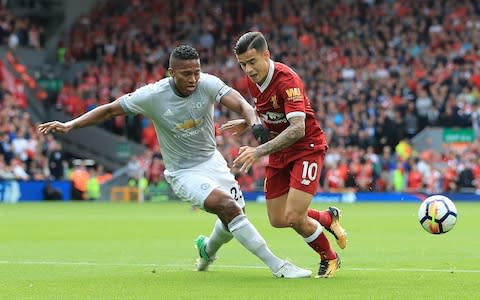 Valencia and Coutinho are locked in a one-on-one duel - Credit:  Peter Byrne/PA