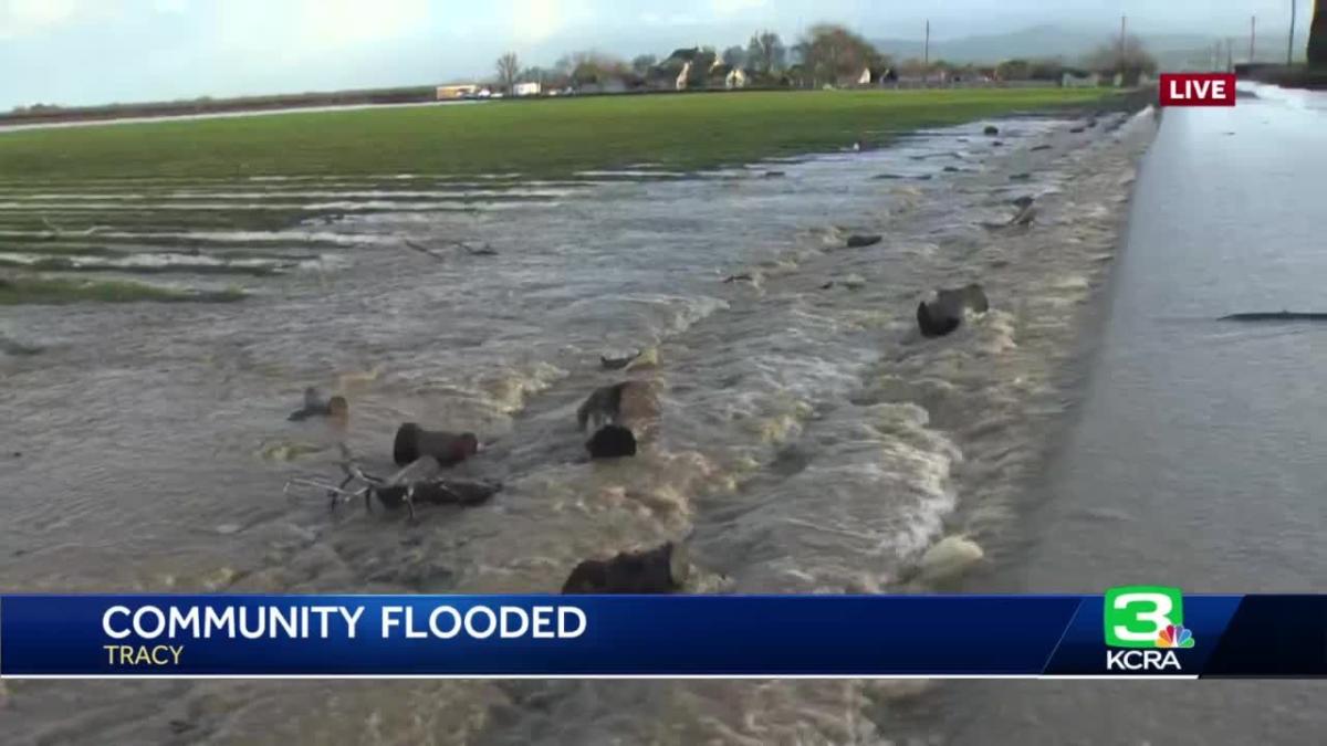 Flooding in Tracy leads to evacuation warning as water surrounds homes