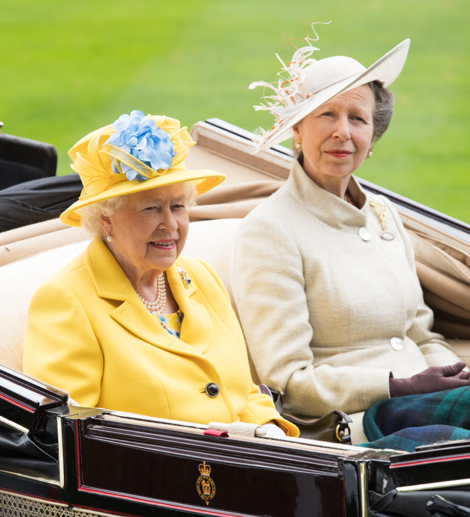 The Queen arrived in a carriage with Princess Anne. Photo: Getty Images