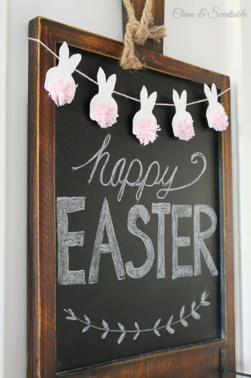 Chalkboard Sign & Bunny Garland