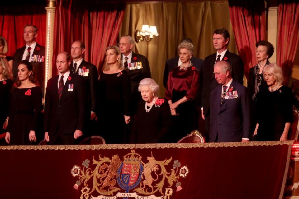 <h1 class="title">The Queen And Members Of The Royal Family Attend The Annual Royal British Legion Festival Of Remembrance</h1><cite class="credit">Chris Jackson/WPA Pool/Getty Images</cite>