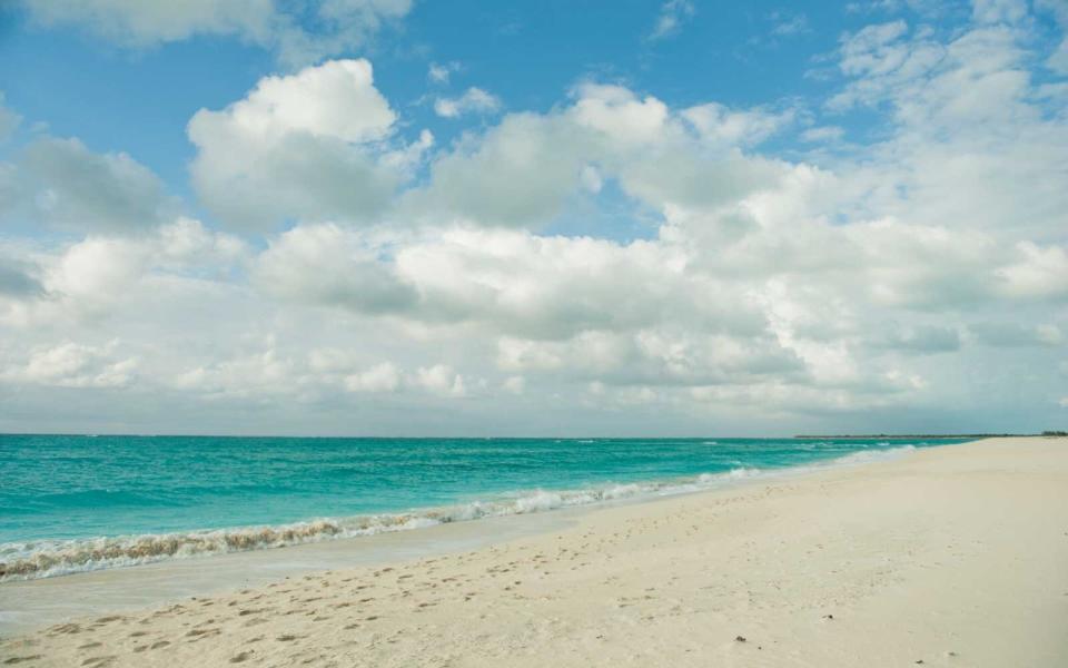 Beach front on South Caicos of Turks and Caicos Islands