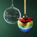 <p>Give back this Christmas with these charity baubles.</p><p>The Advent of Change charity tree decoration (left) is an iridescent bauble featuring a subtle embellished star design with 10 distinctive shapes. Each one represents a charity supported by the purchase (the corresponding charity can be found on the box). </p><p>The Charity Heart Rainbow Bauble (right) features a bright rainbow heart, the symbol of support for NHS workers. 25 per cent from the sale of this bauble goes to the charity NHS Charities Together supporting NHS staff and volunteers caring for Covid-19 patients.</p>