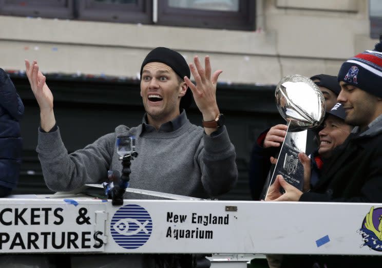 Tom Brady is enjoying his offseason. (AP)