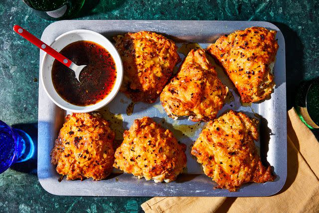 Photo by Jennifer Causey / Food Styling by Ruth Blackburn / Prop Styling by Christina Daley Air Fryer Fried Chicken with Hot Honey