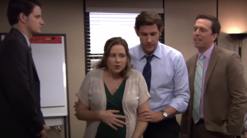 Pam Feigns Going Into Labor
