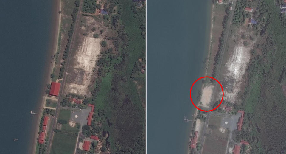 The Ream Naval base on December 19, 2020, after US and Australian backed facilities were demolished. Source: Maxar/Asia Maritime Transparency Initiative