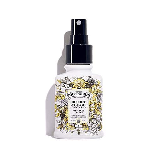 <p><strong>Poo-Pourri</strong></p><p>amazon.com</p><p><strong>$8.33</strong></p><p><a href="https://www.amazon.com/dp/B0108XRDJE?tag=syn-yahoo-20&ascsubtag=%5Bartid%7C10055.g.36504434%5Bsrc%7Cyahoo-us" rel="nofollow noopener" target="_blank" data-ylk="slk:Shop Now;elm:context_link;itc:0;sec:content-canvas" class="link ">Shop Now</a></p><p><strong>Poo-Pourri works by creating a barrier on the toilet water’s surface to trap odors and keep them from reaching the air.</strong> All you do is spritz three to five sprays onto the water in the bowl before you go. In our tests, we were impressed by how well it kept bathroom smells from becoming airborne, plus how pleasant a scent it left behind. Poo-Pourri is made with natural essential oils and claims to contain no alcohol or formaldehyde. To confirm that fact in our Good Housekeeping Seal testing, we review graphs of the chemical profile of every new Poo-Pourri fragrance covered by our GH Seal. Poo-Pourri comes in an incredibly varied array of scents with clever names (Royal Flush anyone?) and several sizes, even for travel. The mini bottles are pretty enough to leave out for guests to use, too.</p>