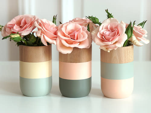 Painted Wooden Vases