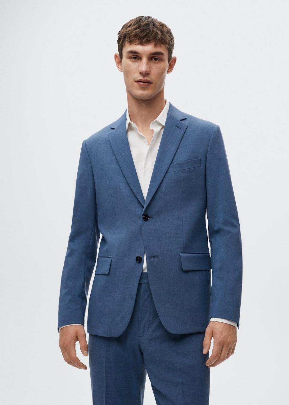 <p><strong>Mango</strong></p><p>mango.com</p><p><strong>$229.99</strong></p><p>This medium blue set is an investment you'll use for years. Between rush parties, presentations, and internship interviews, you're going to need a quality suit once you get to college and this baby will do the trick.</p>