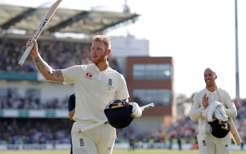 Ben Stokes takes the plaudits as he walks off the pitch - Credit: Getty images