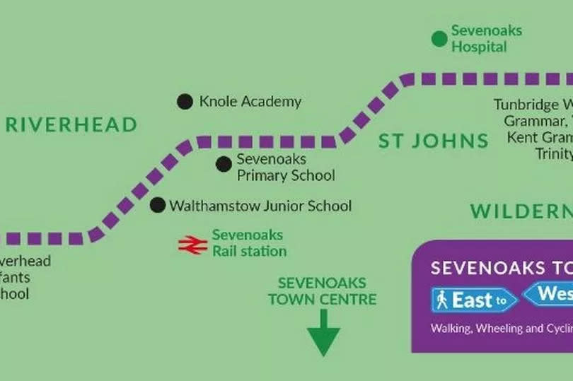 The route of 2.4 miles which will reach eight schools across Sevenoaks and one in Tunbridge Wells