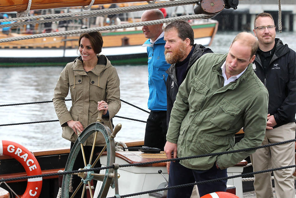 Helming the Pacific Grace