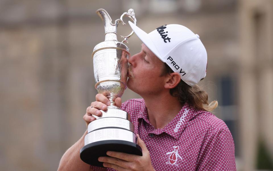 Cameron Smith with the famous Claret Jug at St Andrews last month - AP