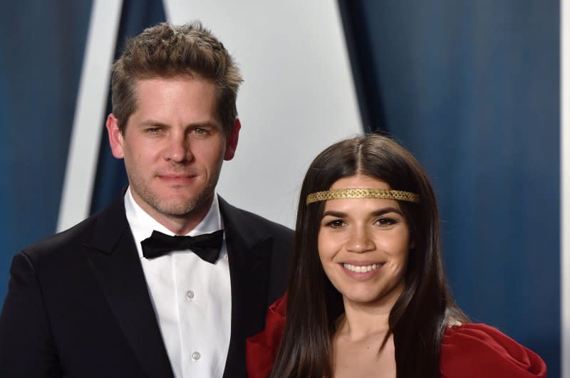 America Ferrera, seen with husband Ryan Piers Williams, has won this year's SeeHer Award at the Critics Choice Awards. File Photo by Chris Chew/UPI