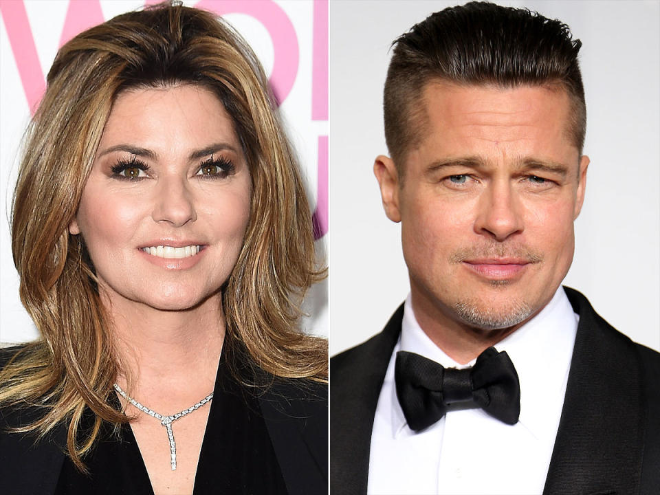 Shania Twain y Brad Pitt. Yahoo