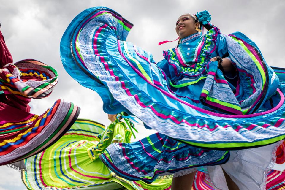 Performers dance during the Cinco de Mayo Festival at Plaza del Sol in Detroit on Sunday, May 1, 2022. 