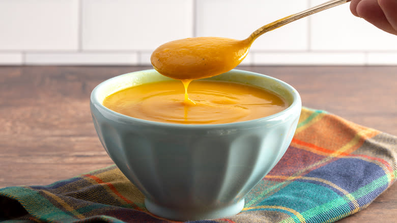 Puréed orange vegetable soup