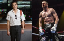 <p>The 33-year-old actor lost 15kg off his lean frame for 'Nightcrawlers', only to turn around for his next movie and have to stack on 7kg of pure muscle to play a hardcore boxer in 'Southpaw'. Jake definitely nailed it.</p>