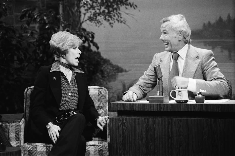 Joan Rivers on "The Tonight Show" in 1976. (Ron Tom/NBC/NBCU Photo Bank via Getty Images)