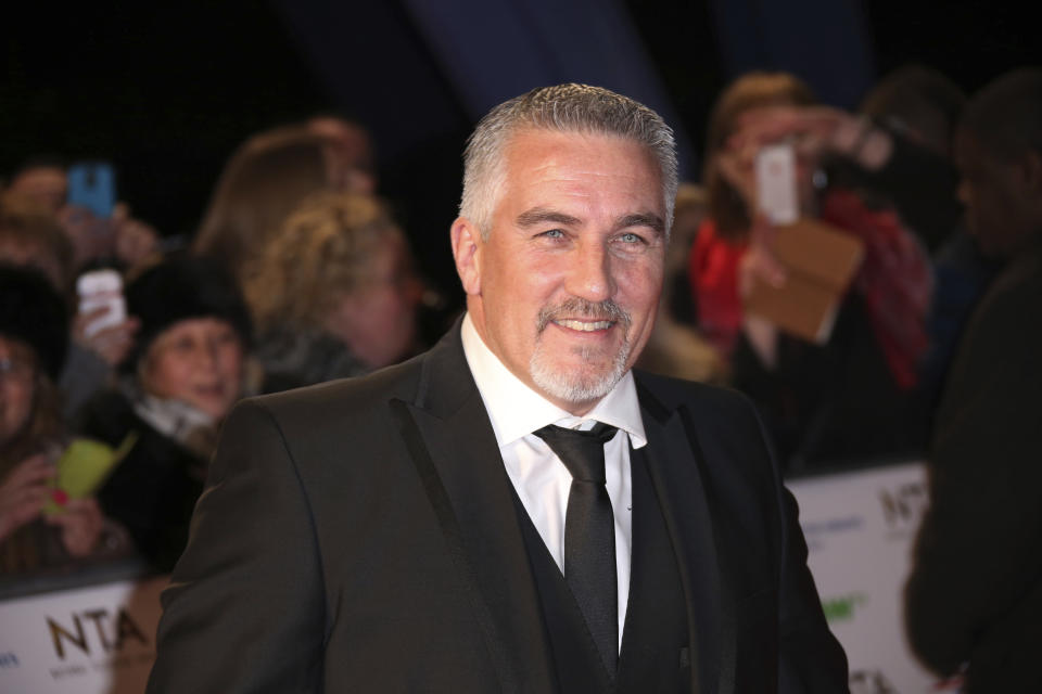 FILE - Paul Hollywood poses for photographers upon arrival at the National Television Awards in London, Wednesday, Jan. 20, 2016. Singer Shirley Bassey, director Ridley Scott and England goalkeeper Mary Earps were recognized Friday, Dec. 29, 2023 in the U.K.’s New Year Honors list, which celebrates the achievements and services of more than 1,000 people across the country. Other well-known names on the list include “The Great British Bake Off” judge Paul Hollywood, “Game of Thrones” actor Emilia Clarke, and Justin Welby, the Archbishop of Canterbury. (Photo by Joel Ryan/Invision/AP, File)