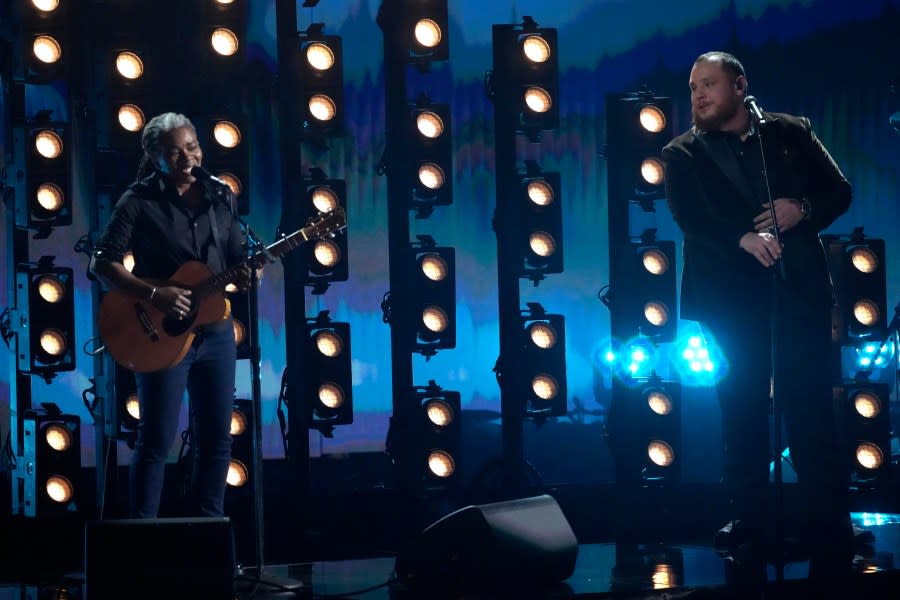 Tracy Chapman, left, and Luke Combs perform “Fast Car” during the 66th annual Grammy Awards on Sunday, Feb. 4, 2024, in Los Angeles. (AP Photo/Chris Pizzello)