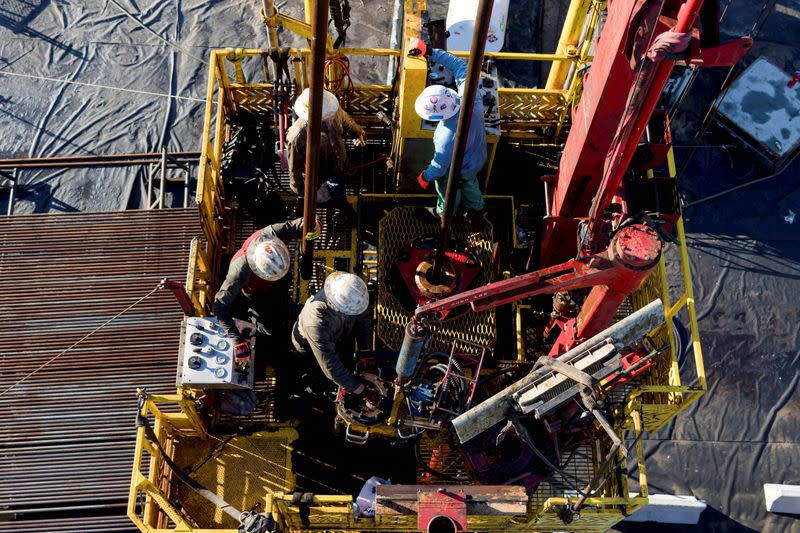 FILE PHOTO: An aerial view of a DWS Snubbing crew performing an Oil & Gas intervention on a well site located in the heart of the Appalachian Basin