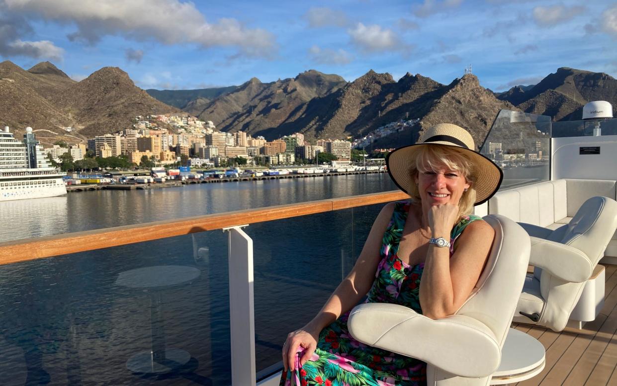 Sara Macefield aboard the Ritz-Carlton's Evrima cruise
