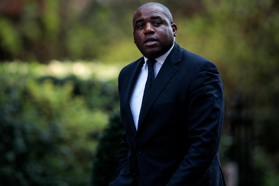 LONDON, ENGLAND - APRIL 01: Labour politician David Lammy arrives at Number 10 Downing Street on April 1, 2019 in London, England. British Prime Minister Theresa May hosts summit on knife crime in Downing Street with community leaders, politicians and senior officials today. (Photo by Jack Taylor/Getty Images)