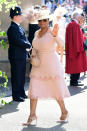 <p>Oprah Winfrey arrives at St George’s Chapel at Windsor Castle for the wedding of Meghan Markle and Prince Harry wearing a Stella McCartney dress and carrying the Gabriela Hearst Demi bag in beige. (Photo: Ian West/PA Wire) </p>