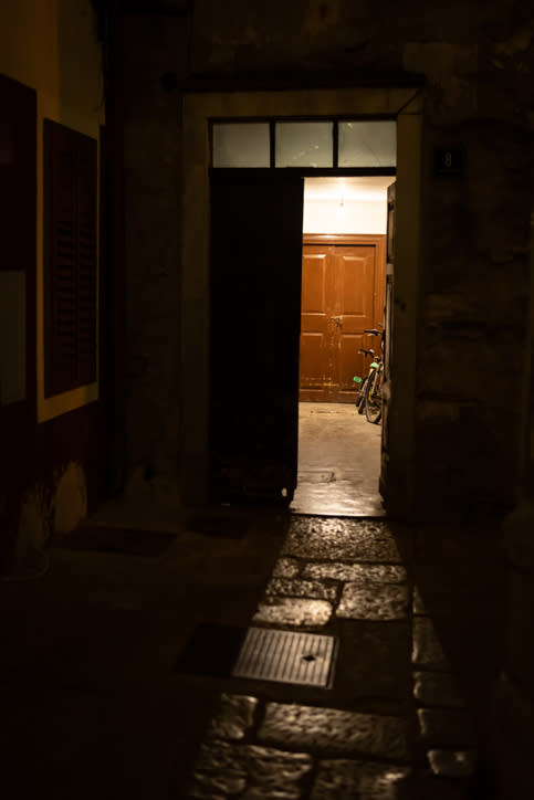 door open into a building