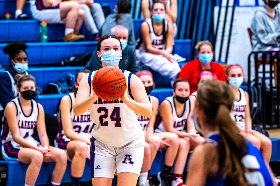 Riley Levrault has a laser focus on the basket for Apponequet.