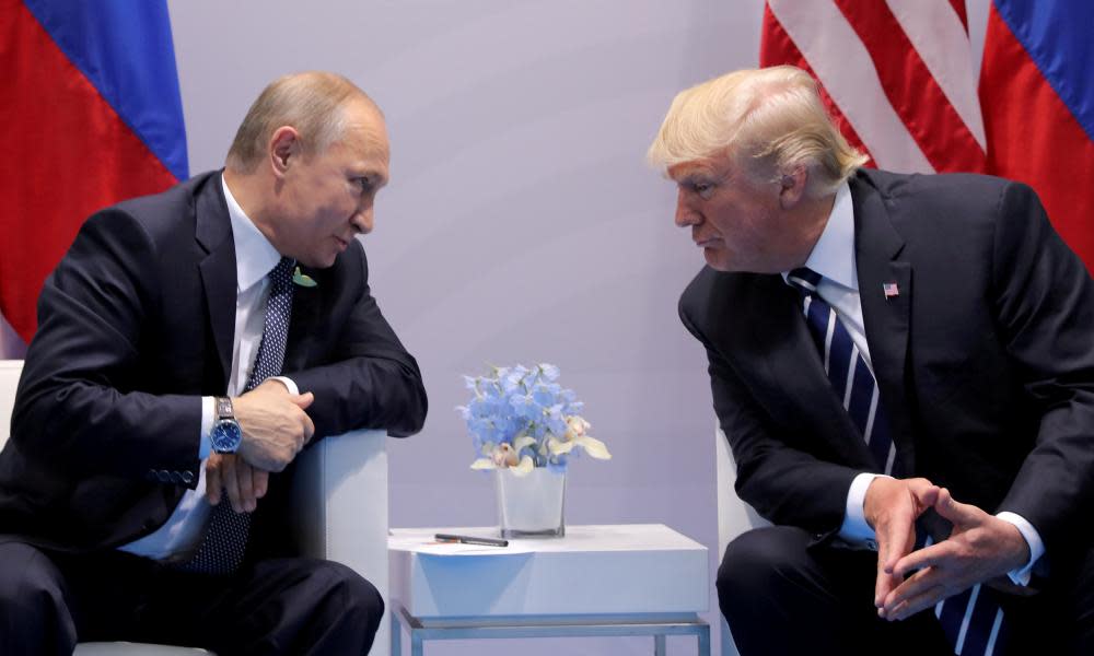 Vladimir Putin and Donald Trump during their bilateral meeting at the G20 summit in Hamburg, Germany.